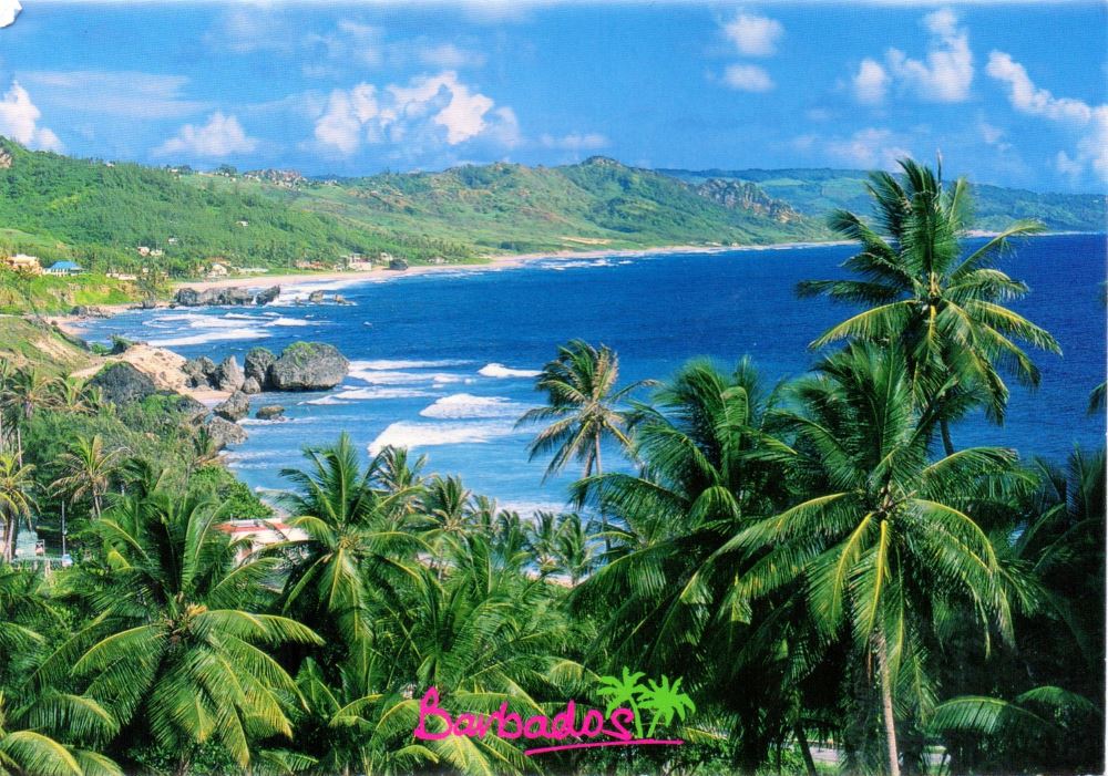 Barbados beach postcard