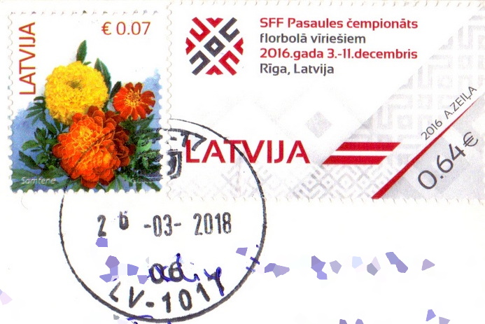 Latvia stamp postmark