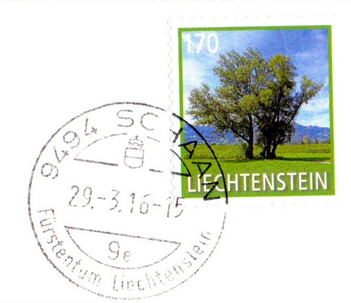 Liechtenstein stamp postmark