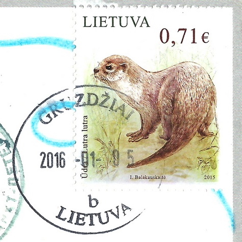 Lithuania stamp postmark